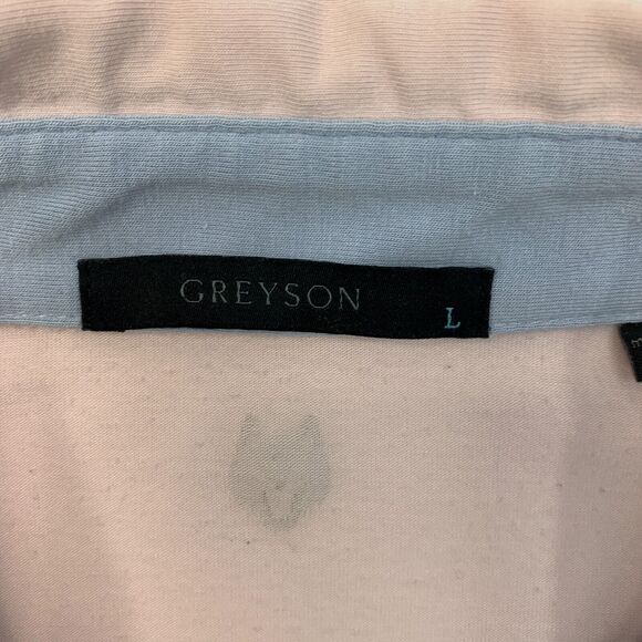 Greyson Polo Shirt Mens L Large Light Pink Long Sleeve Cotton Blend Ribbed Cuffs - Picture 4 of 10